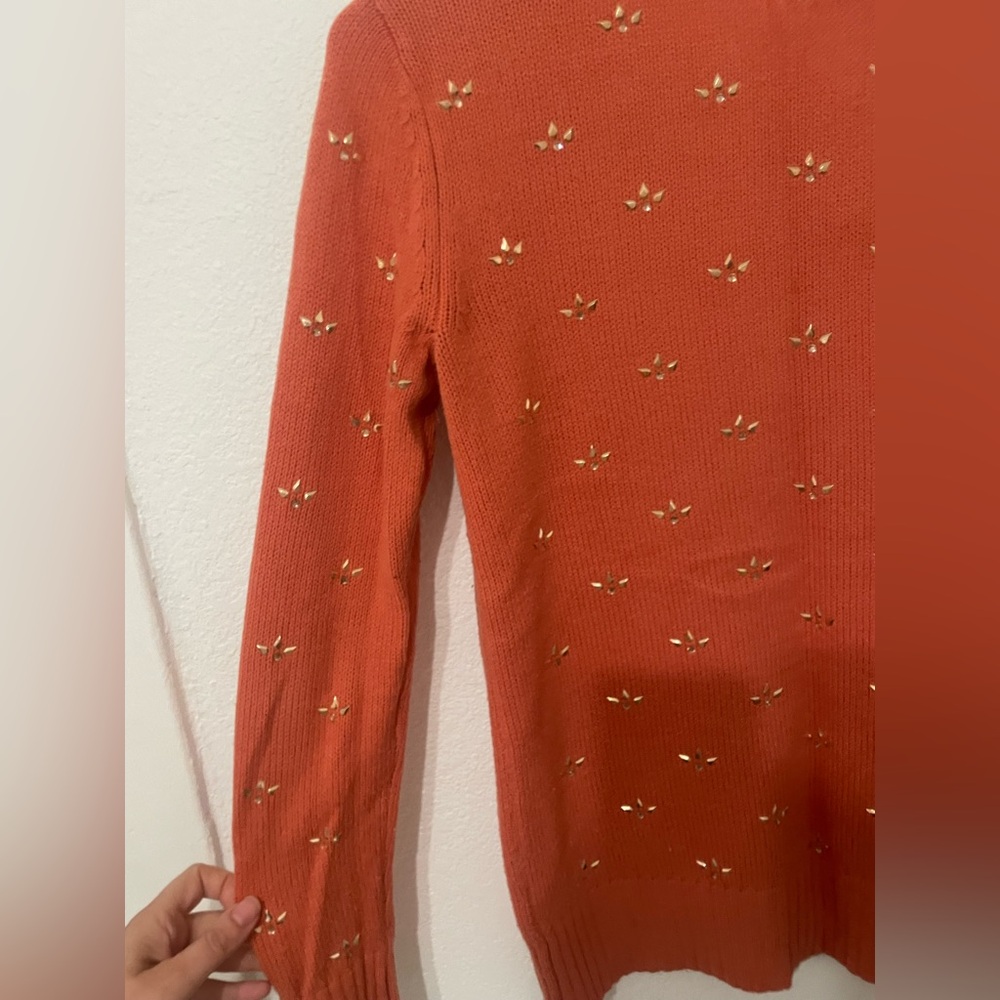 Maison Jules Orange Sweater with Gold appliqué - Picture 7 of 7